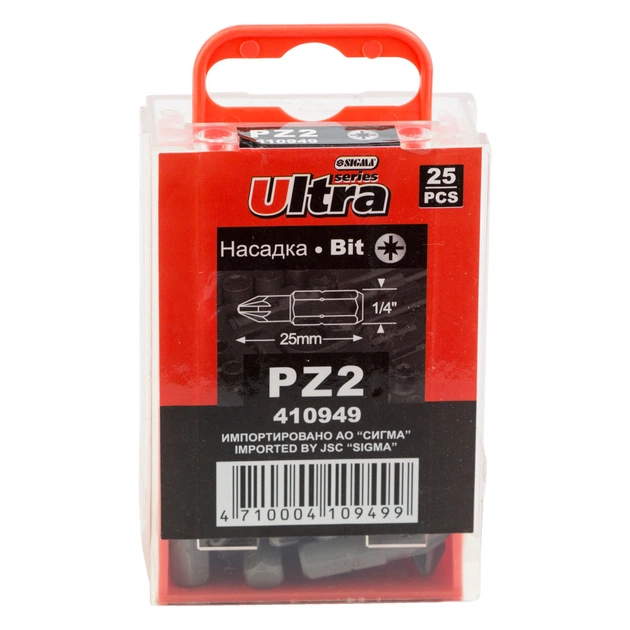 Набір біт Ultra PZ2x25мм 1/4" 25шт S2 (4010502) - picture 5