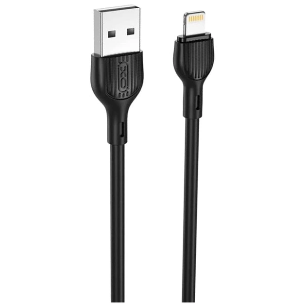 Дата кабель USB 2.0 AM to Lightning 1.0m 2.1A black XO (XO-NB200-L-1-BK) - изображение 1