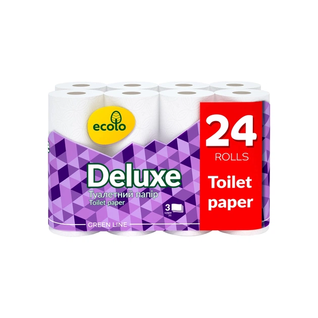 Туалетная бумага Ruta Ecolo Deluxe 3 слоя 24 рулона (4820202896210) - изображение 1