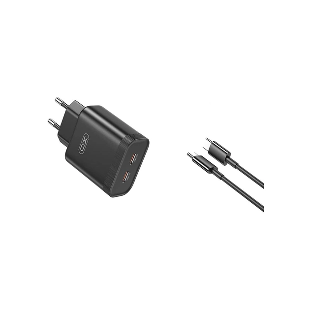 Зарядний пристрій XO L105-CC 2xUSB-C PD35W Black (L105-CC.black) - изображение 1