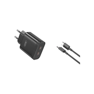 Зарядний пристрій XO L105-CC 2xUSB-C PD35W Black (L105-CC.black) зображення 1