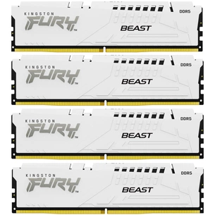 Модуль пам'яті для комп'ютера DDR5 128GB (4x32GB) 5600 MHz FURY Beast White Kingston Fury (ex.HyperX) (KF556C40BWK4-128) зображення 1