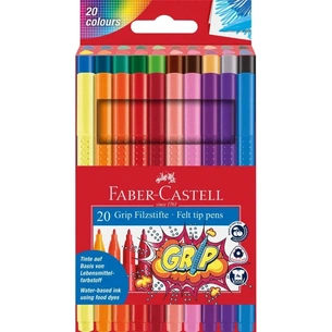 Фломастеры Faber-Castell трехгранные Grip felt-tip pen, 20 цветов (17766) изображение 1