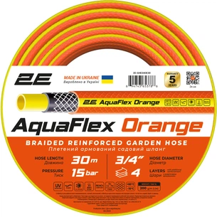 Шланг для поливу 2E AquaFlex Orange 3/4", 30м, 4 шари, 20бар, -10+60°C (2E-GHE34OE30) зображення 1