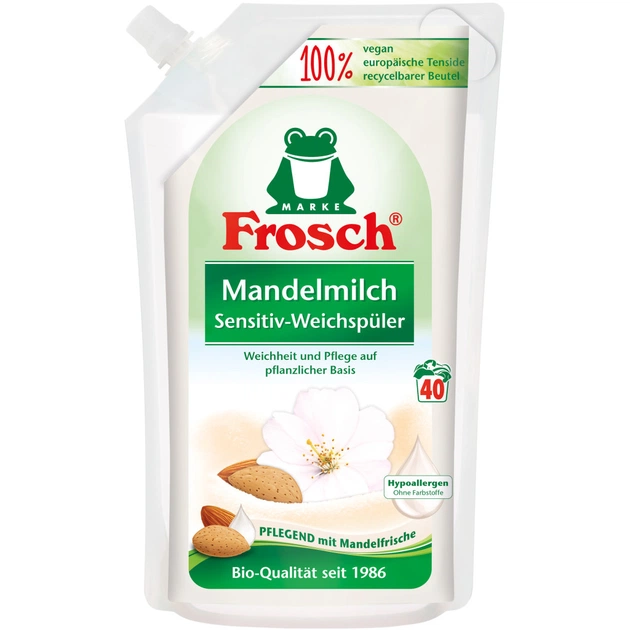 Кондиціонер для білизни Frosch Мигдальне Молочко 1 л (4001499193255/4001499957536) - зображення 1