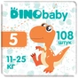 Підгузки Dino Baby Розмір 5 (11-25 кг) 108 шт (3 пачки по 36 шт) (2000998941246) - зменшене зображення 1