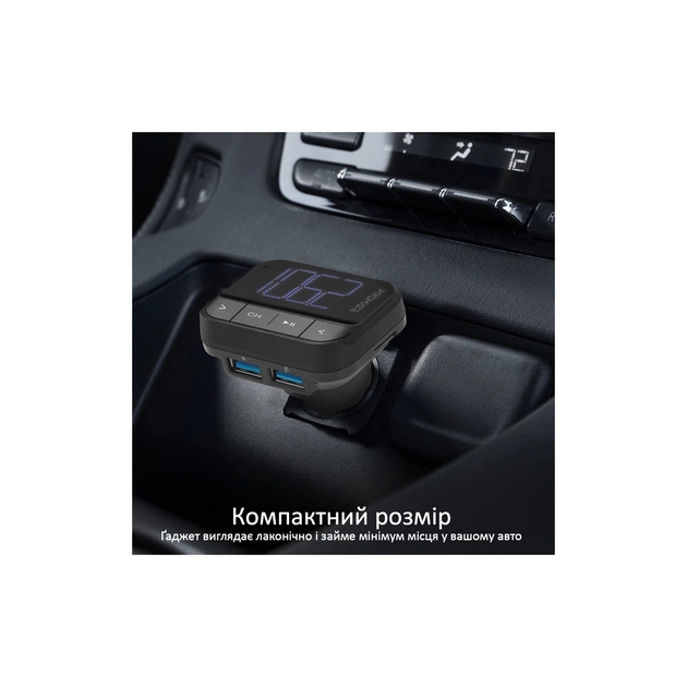 FM модулятор Promate ezfm-2 black AUX/SD/USB Black (ezfm-2.black) - picture 7