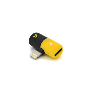 Перехідник Lightning M to 2xLightning F black-yellow Voltronic (YT-SL/2L) зображення 1