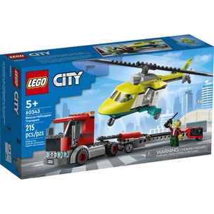 Конструктор LEGO City Перевезення рятувального вертольота 215 деталей (60343) зображення 1