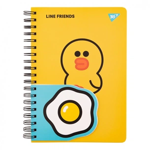 Блокнот Yes 2 в 1 В5 В7 80 арк 20 арк подвійна спіраль Line Friends Sally клітинка (151780) зображення 1