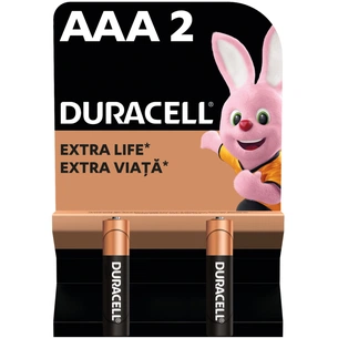 Батарейка Duracell AAA лужні 2 шт. в упаковці (5000394058170 / 81484984) зображення 1
