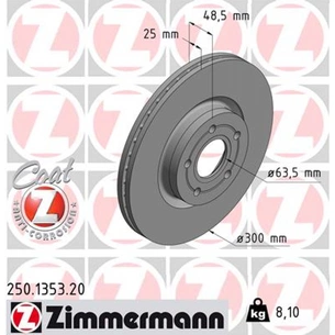Гальмівний диск ZIMMERMANN 250.1353.20 зображення 1
