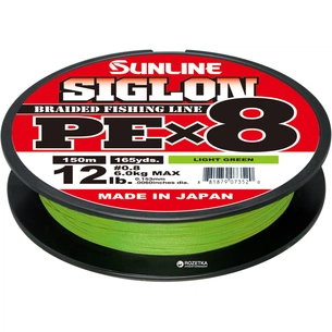 Шнур Sunline Siglon PE х8 150m 0.3/0.094mm 5lb/2.1kg Light Green (1658.09.60) зображення 1