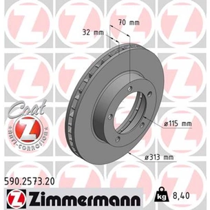 Гальмівний диск ZIMMERMANN 590.2573.20 зображення 1