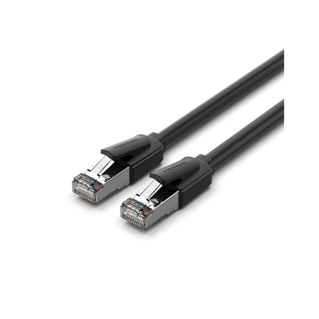 Патч-корд 1м, S/FTP cat 8 RJ-45 black Vention (IKKBF) - picture 1