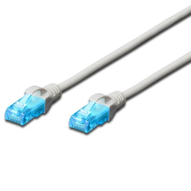 Патч-корд Digitus 1м, cat.5e, UTP, AWG 26/7, gray (DK-1511-010) - изображение 1