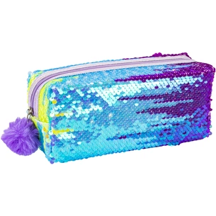 Пенал Cool For School з паєтками та помпоном 1 відділення блакитний (CF87052) зображення 1