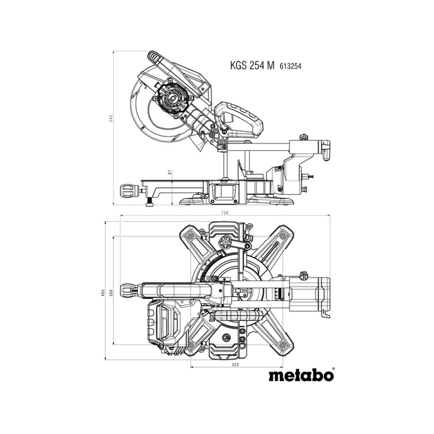 Торцювальна пила Metabo KGS 254 M 1800Вт, 254мм, 16.1кг (613254000) - picture 11