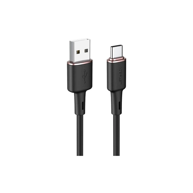 Дата кабель USB 2.0 AM to USB-C 1.2m 3A silicon black Acefast (6974316280767) - изображение 1