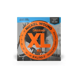 Струни для гітари D'Addario XL Nickel Wound Regular Light 7-String (10-59) (EXL110-7) зображення 1