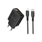 Зарядний пристрій BOROFONE BA98A Ilustre 2xUSB-C + 1xUSB-A PD30W digital display + cable USB-C to Lightning Black (6941991120527) - уменьшенное изображение 1