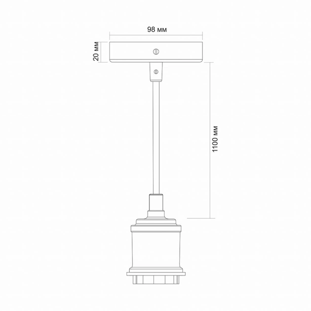 Світильник Videx Е27 1,1м Металл білий (VL-PD116IW) - зображення 3