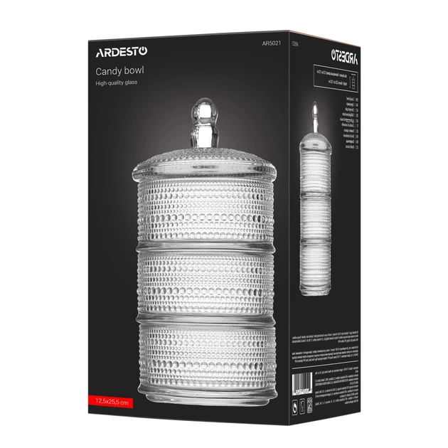 Цукорниця Ardesto Verbena, 12,5 х 25,5 см, скло, прозорий (AR5021) - picture 3
