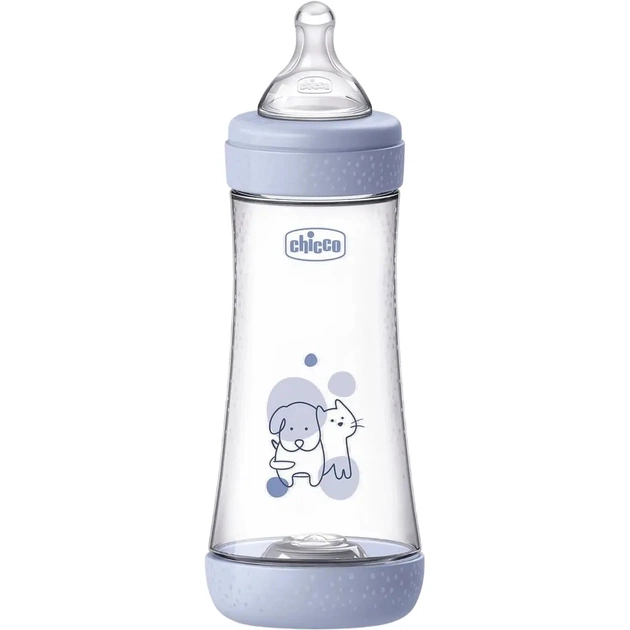 Пляшечка для годування Chicco Perfect 5 із силіконовою соскою 4+ місяців 300 мл Блакитна (20235.22.40) - зображення 1