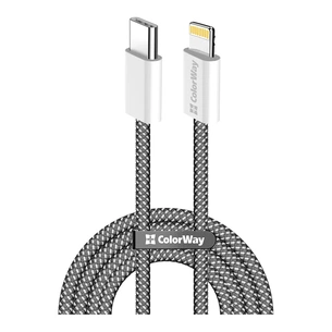 Дата кабель USB-C to Lightning 1.0m 27W black ColorWay (CW-CBPDCL061-BK) picture 1