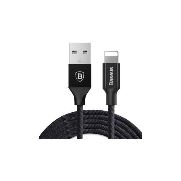 Дата кабель USB 2.0 AM to Lightning 1.2m 2A Yiven Black Baseus (CALYW-01) - изображение 1