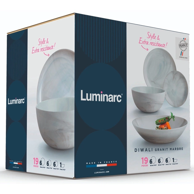 Столовий сервіз Luminarc Diwali Marble Granit 19 предметів (Q0217) - picture 3