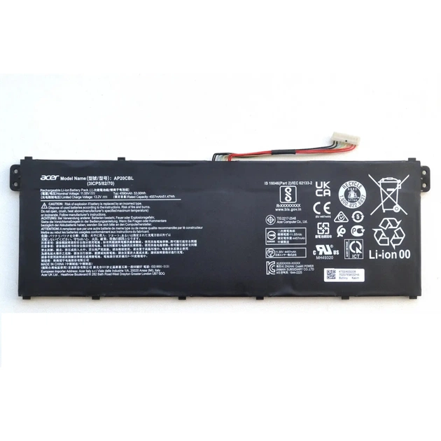 Акумулятор до ноутбука Acer AP20CBL Swift SF314, 4950mAh (53Wh), 3cell, 11.55V, Li-ion (A47980) - зображення 1