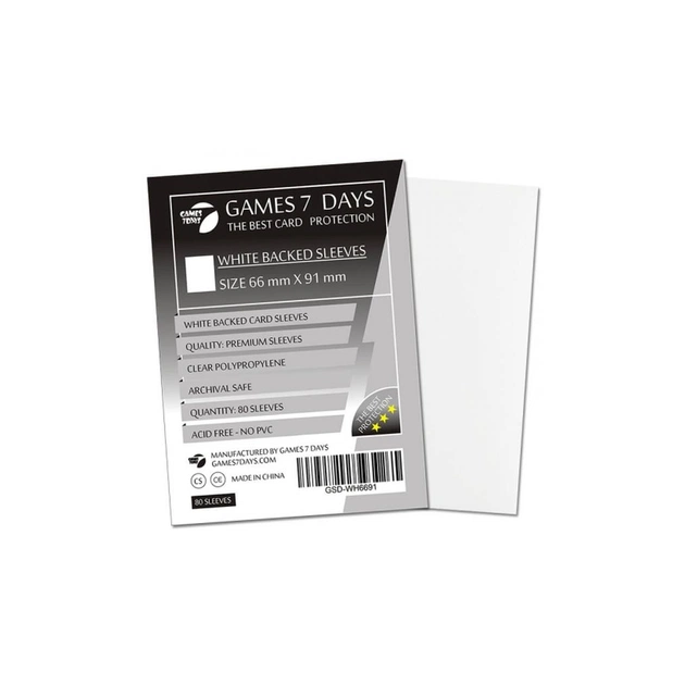 Протектор для карт Games 7 Days 66 х 91 мм, MTG, 80 шт White (PREMIUM) (GSD-WH6691) - изображение 1