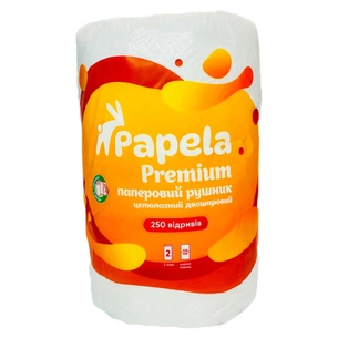 Паперові рушники Papela Premium 2 шари 250 відривів 1 рулон (4820270940105) зображення 1