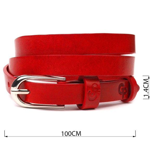 Ремінь Grande Pelle Жіночий з натуральної шкіри Червоний (21439) - зображення 3