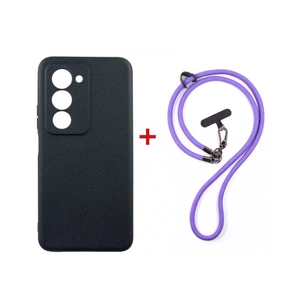 Чохол до мобільного телефона Dengos Case + Cross-body Strap Xiaomi Redmi 15 Black+Purple (DG-KM-CCRB-44) зображення 1