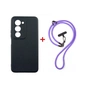 Чохол до мобільного телефона Dengos Case + Cross-body Strap Xiaomi Redmi 15 Black+Purple (DG-KM-CCRB-44) - зменшене зображення 1