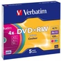 Диск DVD Verbatim 4.7Gb 4x SlimCase 5шт Color (43297) - уменьшенное изображение 1