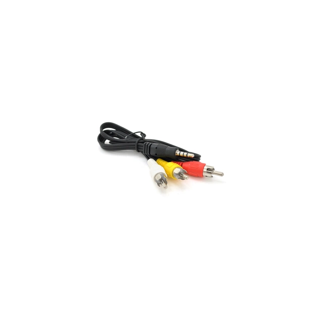 Кабель мультимедийный 3.5mm M to 3xRCA M 0.5m black Voltronic (YT-3.5(M)/3хRCA(M)-0.5m) - изображение 1