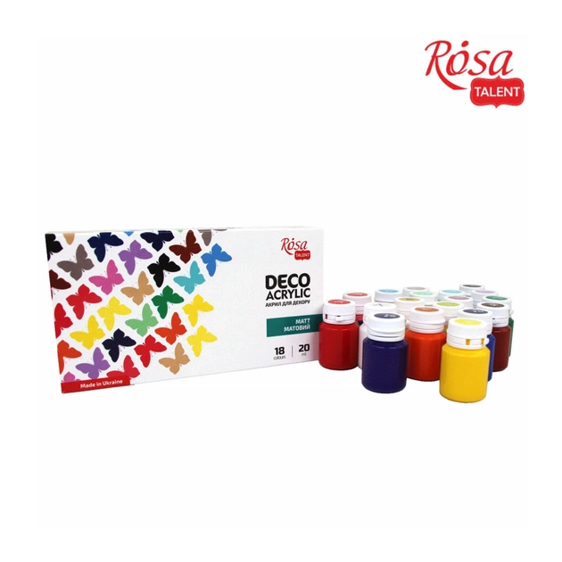 Акрилові фарби Rosa для декору матові 18 кол по 20 мл (4823098523956) - picture 5