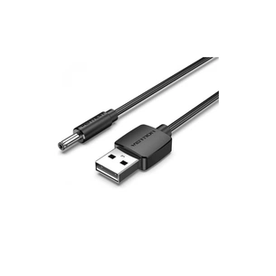 Кабель живлення USB to DC 3.5mm 5V 1.0m 2.0A black Vention (CEXBF) зображення 1