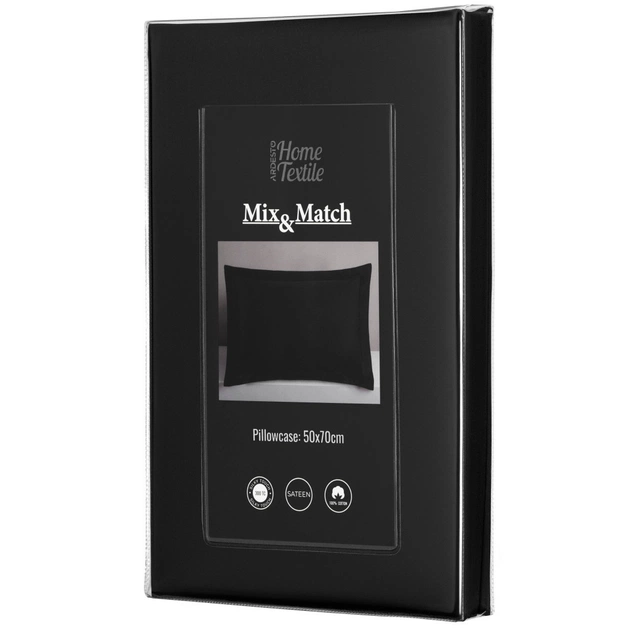 Наволочка Ardesto Mix&Match Premium 50х70+5см 100% бавовна, сатин чорний (ART5070PCL) - picture 12