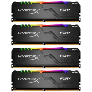 Модуль пам'яті для комп'ютера DDR4 128GB (4x32GB) 3600 MHz HyperX Fury RGB Kingston Fury (ex.HyperX) (HX436C18FB3AK4/128) зображення 1