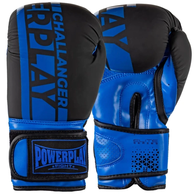 Боксерські рукавички PowerPlay 3086 Matt Challenger Чорно-Сині 16 унцій (PP_3086_16oz_Bl/Navy) - зображення 1