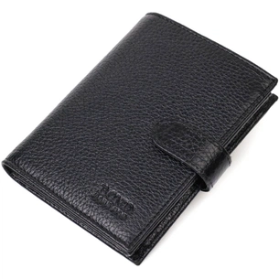 Портмоне Bond Accessories З натуральної зернистої шкіри Чорне (22055) изображение 1