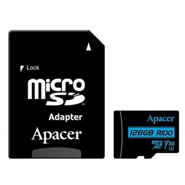 Карта пам'яті Apacer 128GB microSDHC class 10 UHS-I U3 V30 (AP128GMCSX10U7-R) - изображение 1