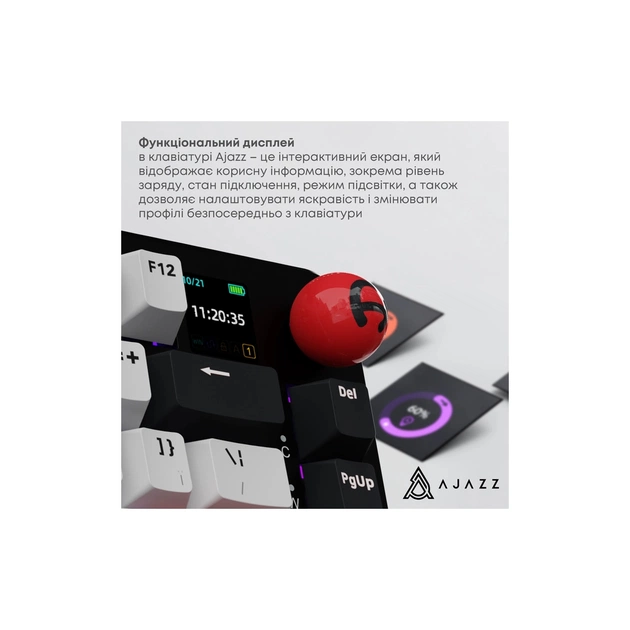 Клавіатура Ajazz AK820 MAX Avocado Switch Black RGB USB/Wireless/Bluetooth UA Black (AK820MAX-AS-BG) - picture 8