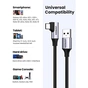 Дата кабель USB 3.0 AM to USB-C 1.0m 60W US385 90° Black Ugreen (20299) - зменшене зображення 5