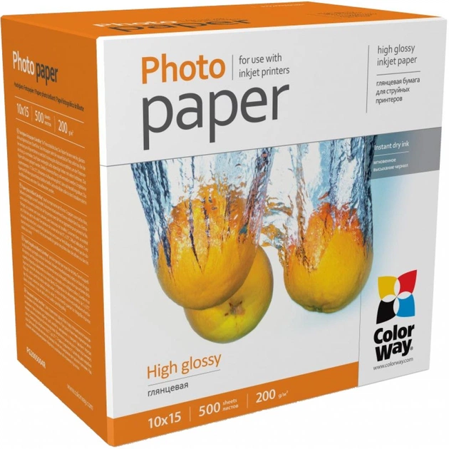 Фотобумага ColorWay 10x15 200г glossy, 500с (PG2005004R) - изображение 1