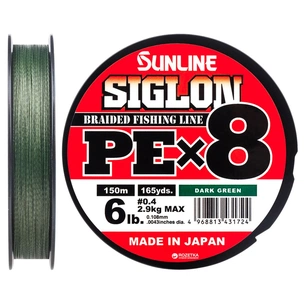 Шнур Sunline Siglon PE х8 150m 0.4/0.108mm 6lb/2.9kg Dark Green (1658.09.73) зображення 1